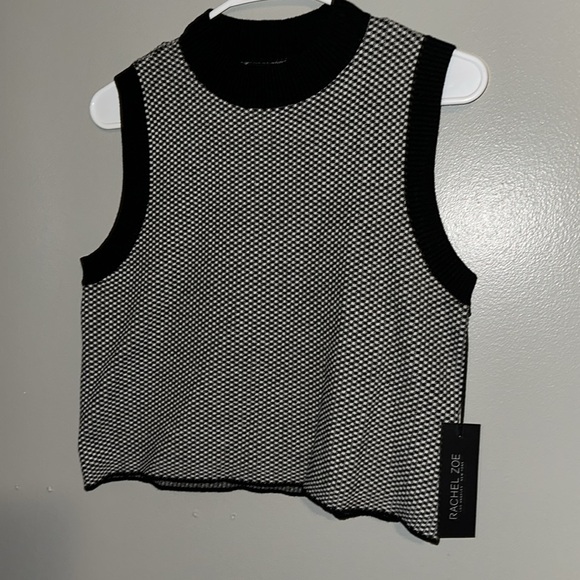 NWT Rachel Zoe Black and White Sweater Tank Top - Picture 2 of 6